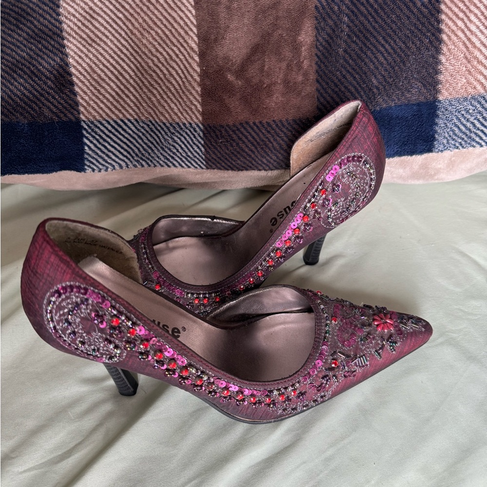 Dollhouse // Purple Beaded Heels // Women’s 8